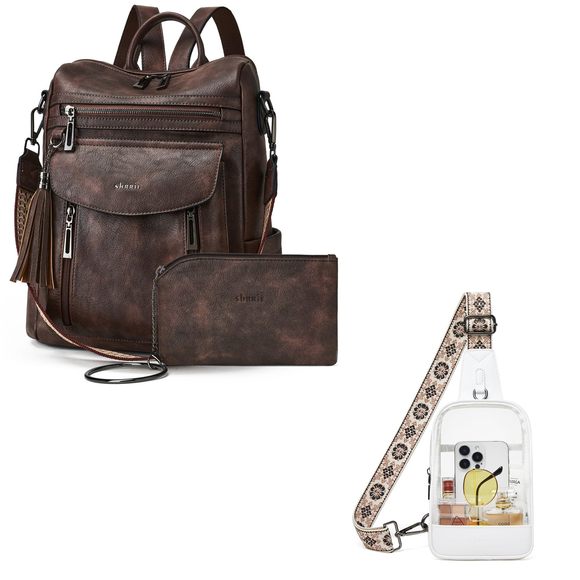 Backpack Purse for Women + Clear Bag Stadium Approved...